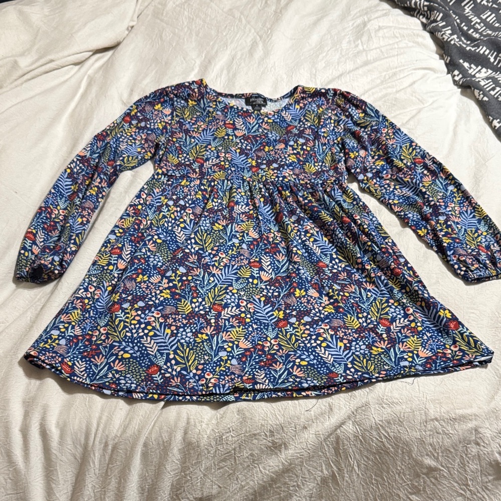 Picapino Blue Floral Long Sleeve Dress